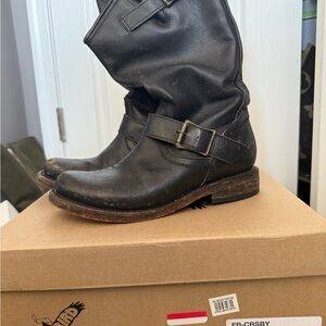 Freebird by Steven Dark Leather Moto Boots